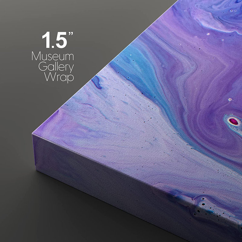 Grunge Abstract Paint Stroke Effect " Abstract Purple Liquid Paint Background Acrylic Texture With Marble Pattern " 3 - Pieces