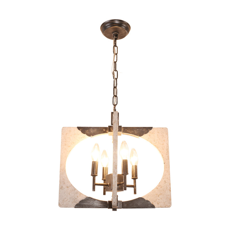 Lustre Dopp Art, H 15 po x l 16,1 po x P 5,1 po, Beige / brun