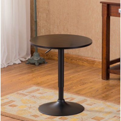 Belham Round Top Adjustable Height With Leg Base Metal Bar Table
