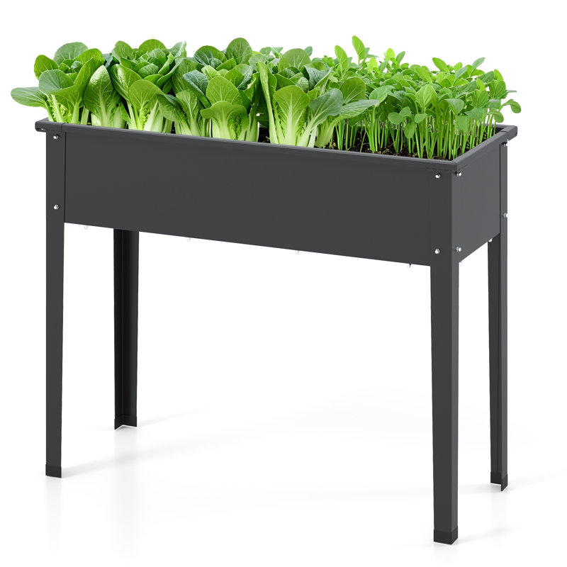 Pot à fleurs surélevé en métal Nasiar, H 31 po x l 40 po x P 11 po