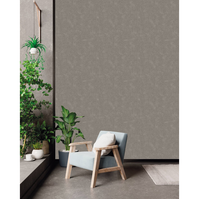 Papier peint texturé en flanelle kaki Pi., Gris / brun clair
