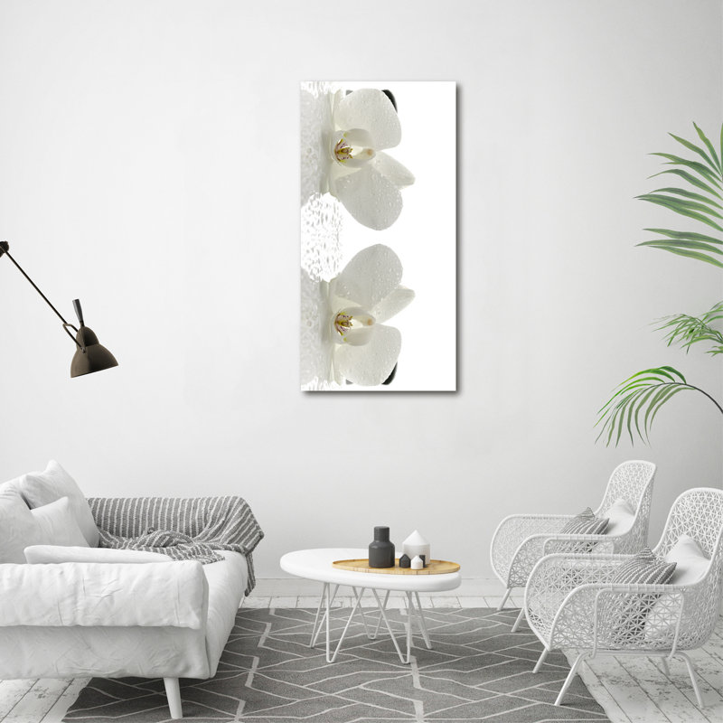 Orchid And Stones - Wrapped Canvas Print