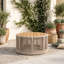 Table basse rustique en bois d'acacia et en fer avec corde décorative