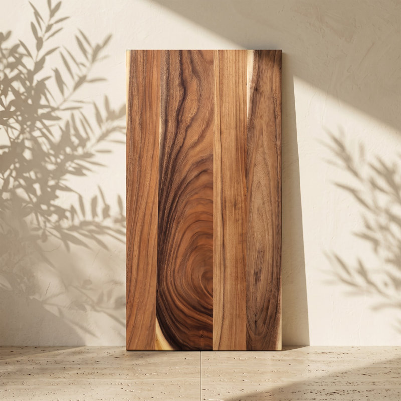 Comptoir en bois massif Saman Natural Edge, 1.5" H x 60" L x 25" W, Finition naturelle - Bord droit