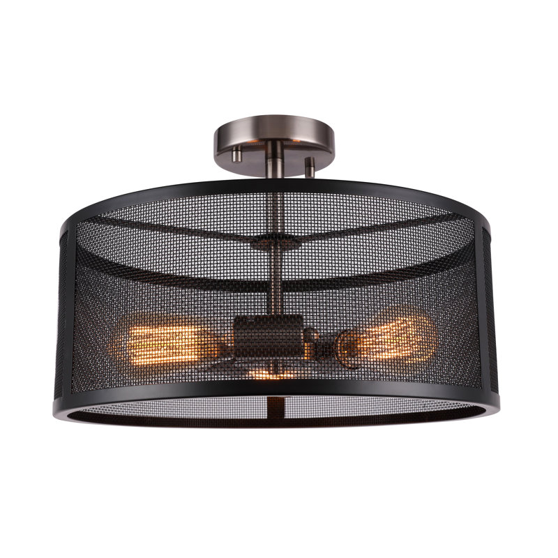 Plafonnier semi-encastré 16 lumières lanterne tambour 3 lumières Shanda