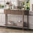 43" Entryway Table With Drawers, Fluted Console Table With Storage Shelf, Narrow Sofa Table For Living Room, Hallway, Foyer, Walnut