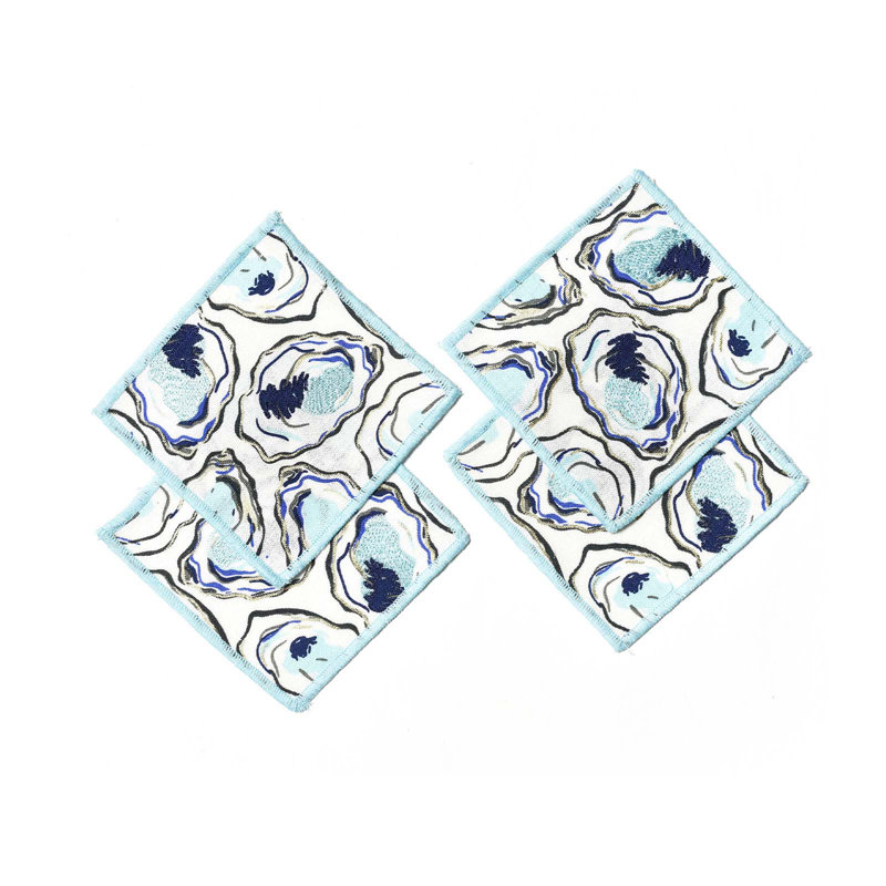 Oyster Print Cocktail Napkins Set Of 4