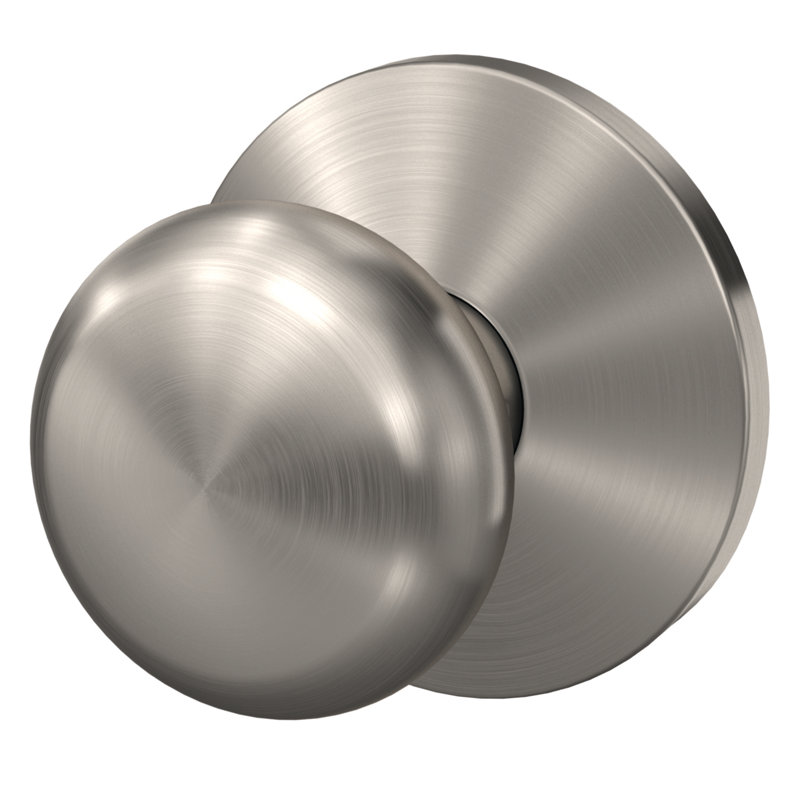 Custom Plymouth Hall-Closet and Bed-Bath Knob with Kinsler Trim, Satin Nickel
