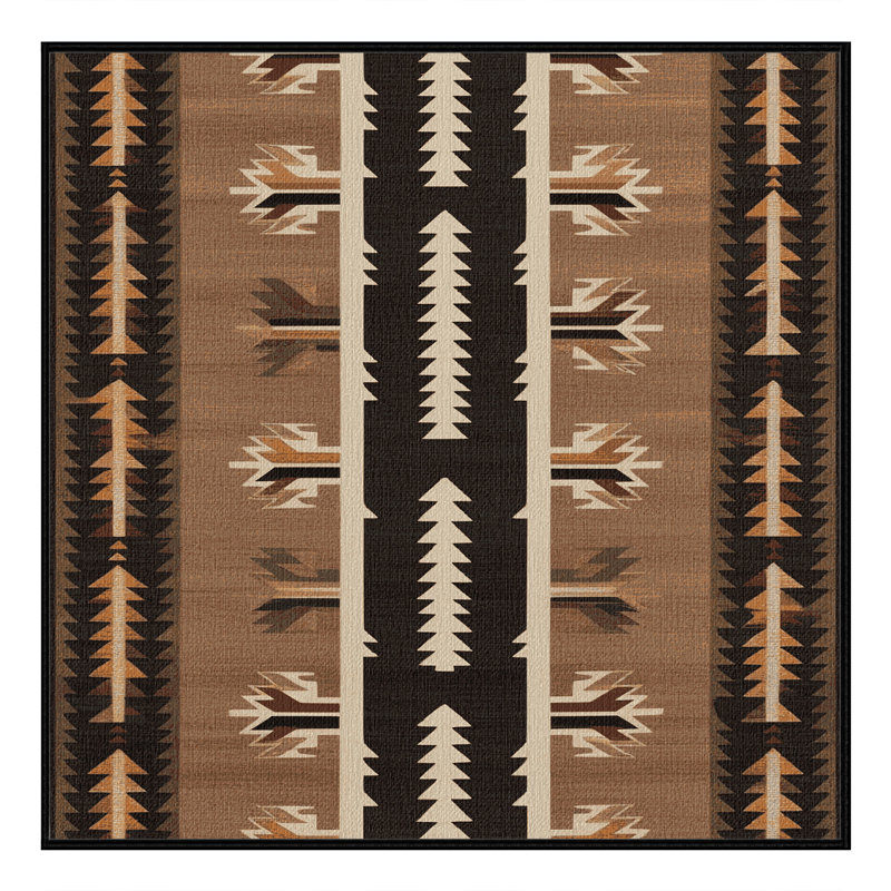 Tapis à motif géométrique à motif de têtes de flèches lavables Ginza, Carré 6 pi
