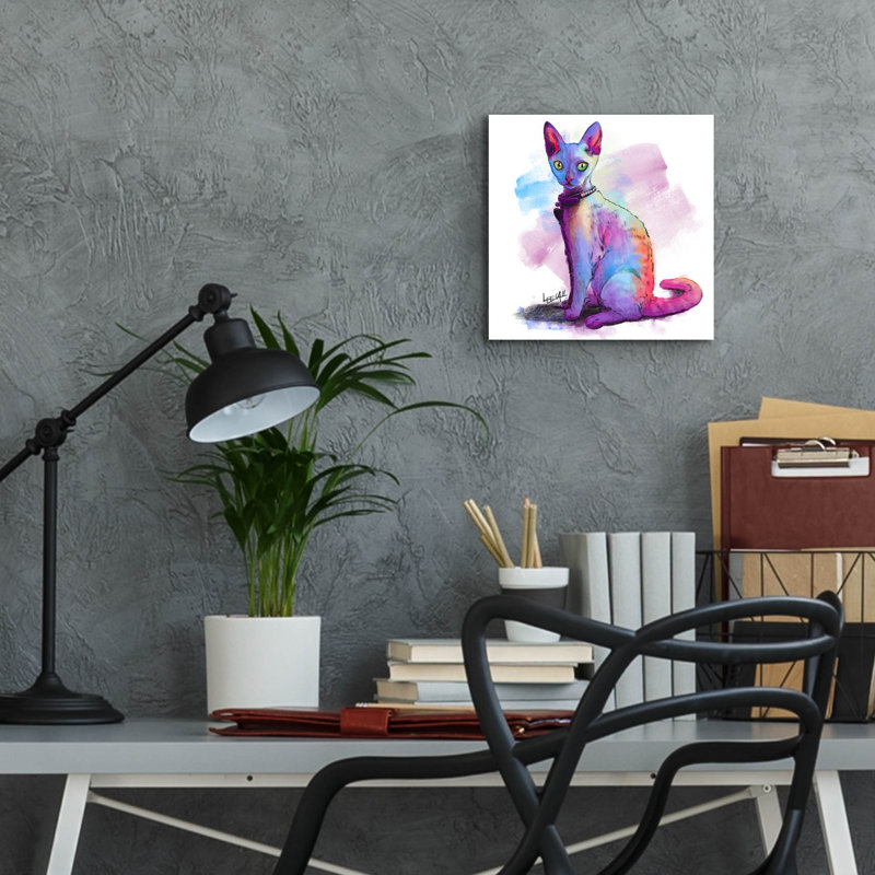 "Devon Rex Chanel" par Dawg Painter, H 12 po x l 12 po