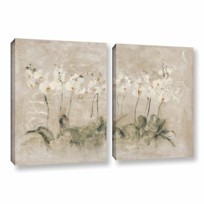 White Dancing Orchids 2 Piece Painting Print on Wrapped Canvas Set -  Red Barrel StudioÂ®, LARK7549 32653115