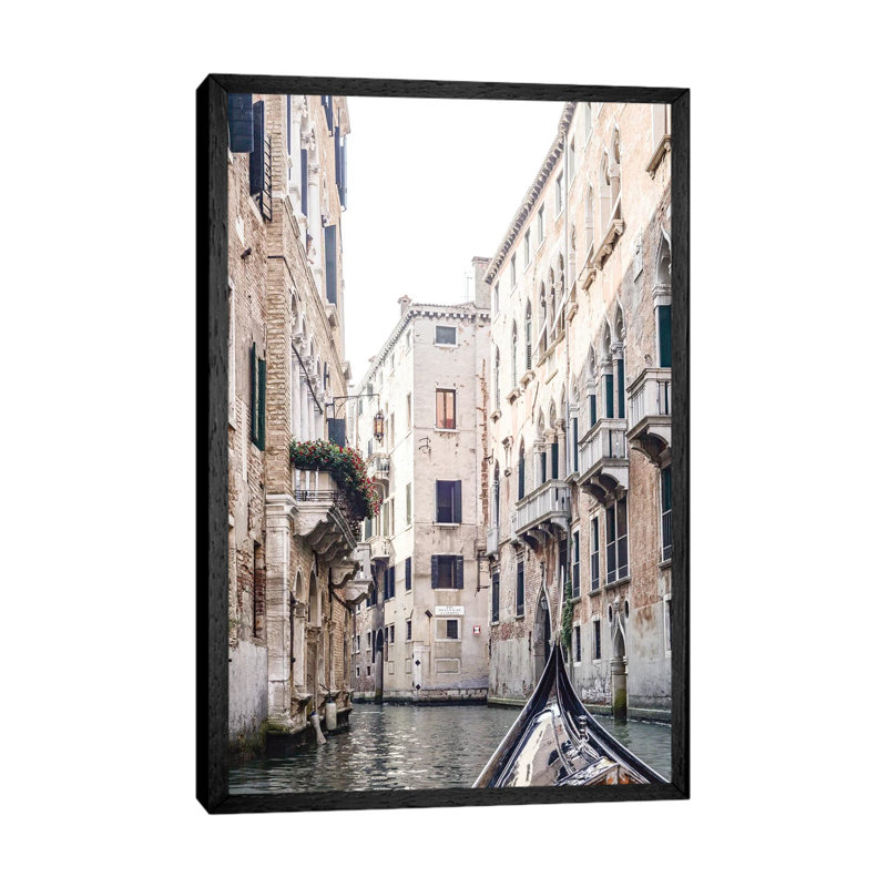 Venice View III - Print on Canvas, 66.04cm H x 45.72cm W x 3.81cm D, Black Framed