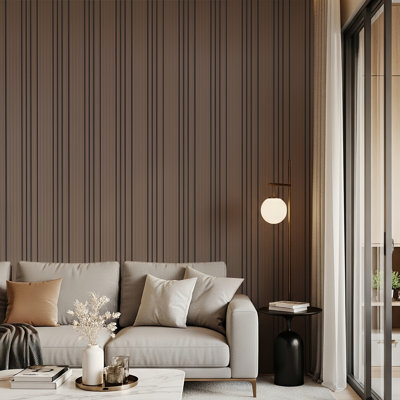 23.6 In. X 23.6 In. 3d Acoustic Wood Slat Square Edge Decorative Wall Panels (8-pack)