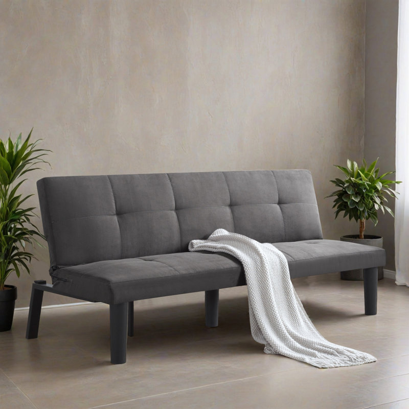 Canapé-lit inclinable convertible 68,92 po de large, Gris foncé