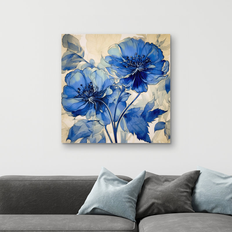 Marine flowers - 32"x32" art on canvas