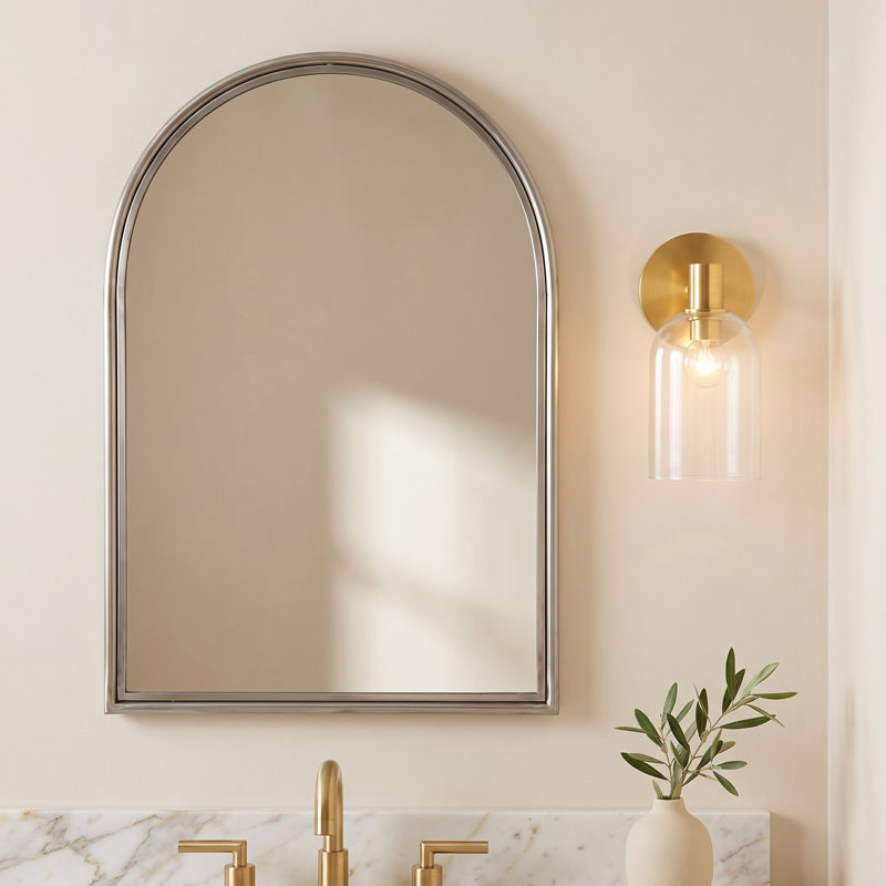 Clementine Dimmable Bath Sconce, Aged Brass