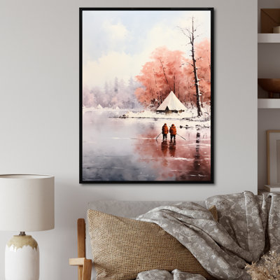 «Winter Camping By The Lake 2 - Camping Travel», art mural