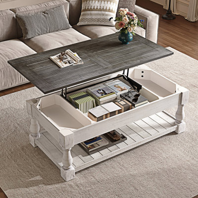 Table basse à plateau relevable avec tablette