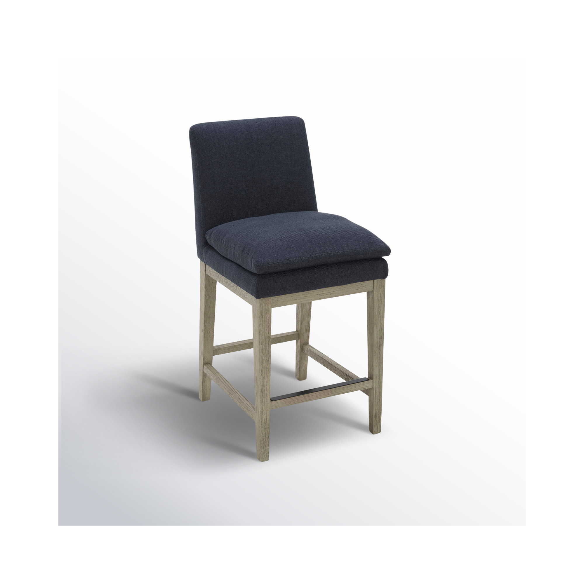 Bethea Upholstered Counter Stool, Effie Insignia Blue Performance Linen