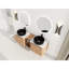 Meuble-lavabo mural de 152 cm (60 po) avec lavabo en céramique décorative, 1 tablette de rangement, porte à fermeture amortie, emballage démonté, contreplaqué, design contemporain, lavabo lisse et finition en pierre.