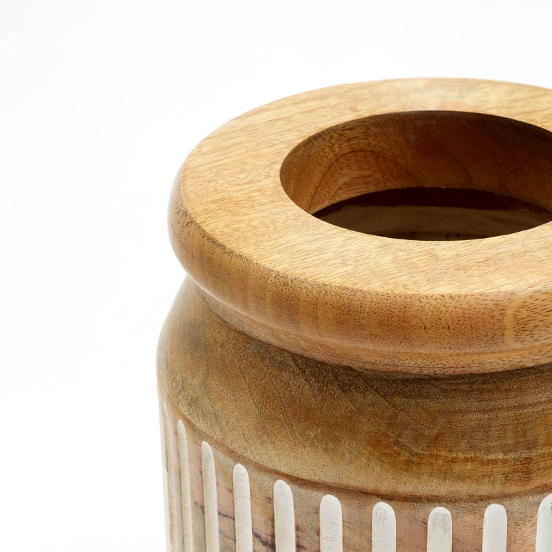 Vase en bois fait à la main, Brun