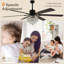 Ventilateur de plafond Leisel 65 po moderne et glamour avec cristaux et lumières, 6 vitesses, réversible, style lustre noir, pour grandes pièces-955554619