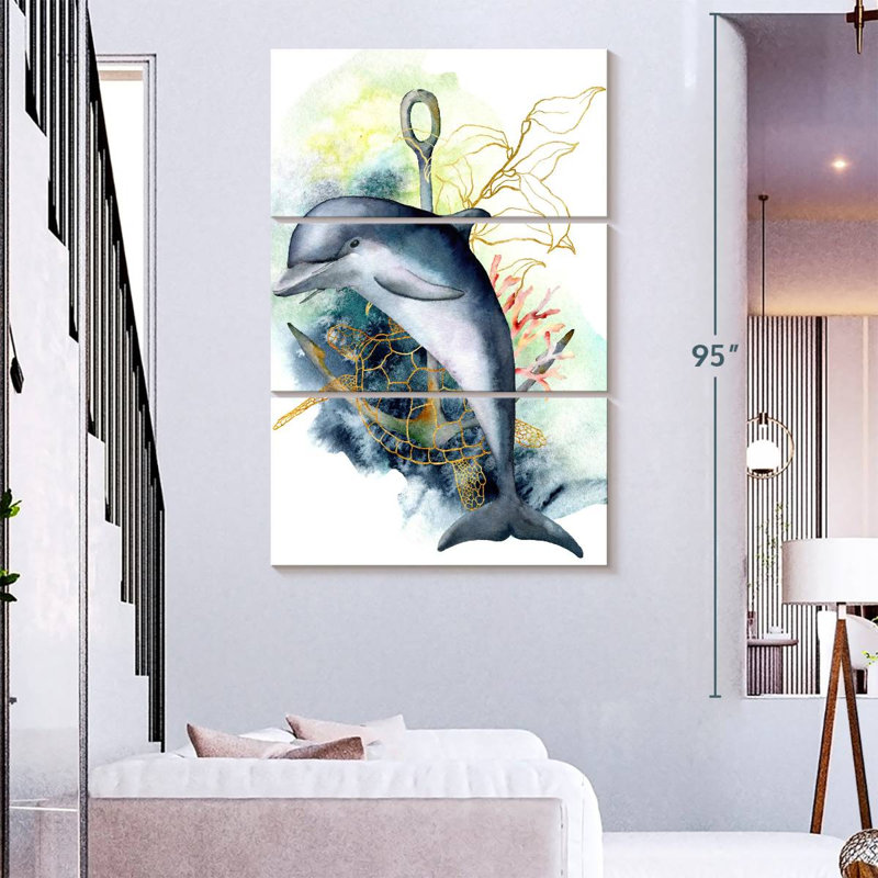 Brampt Dolphin Underwater, 74" H x 48" W