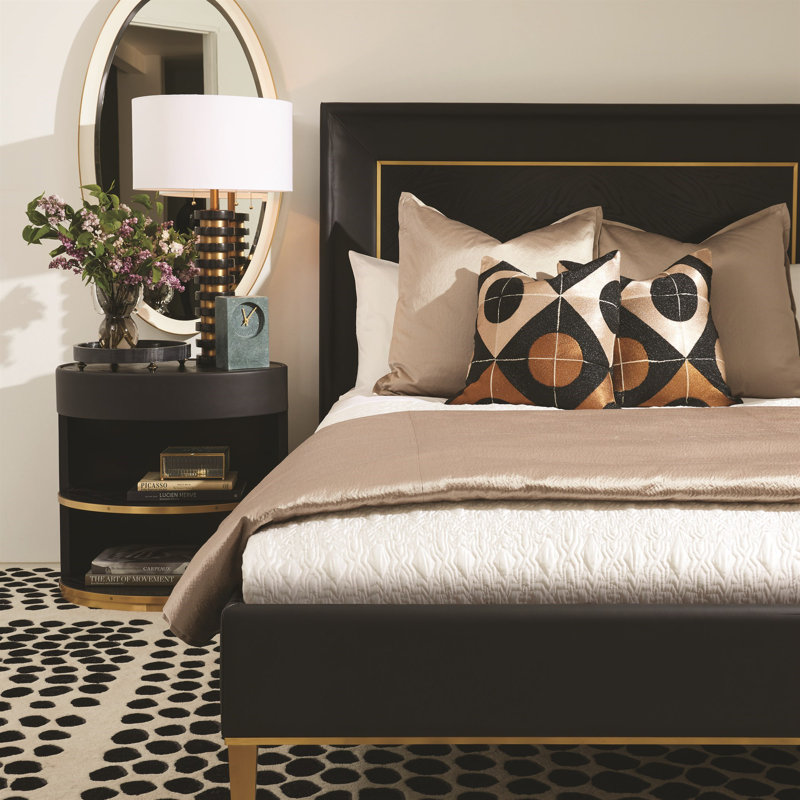 Wool Polka Dots Area Rug in Black, Rectangle 11' x 14'