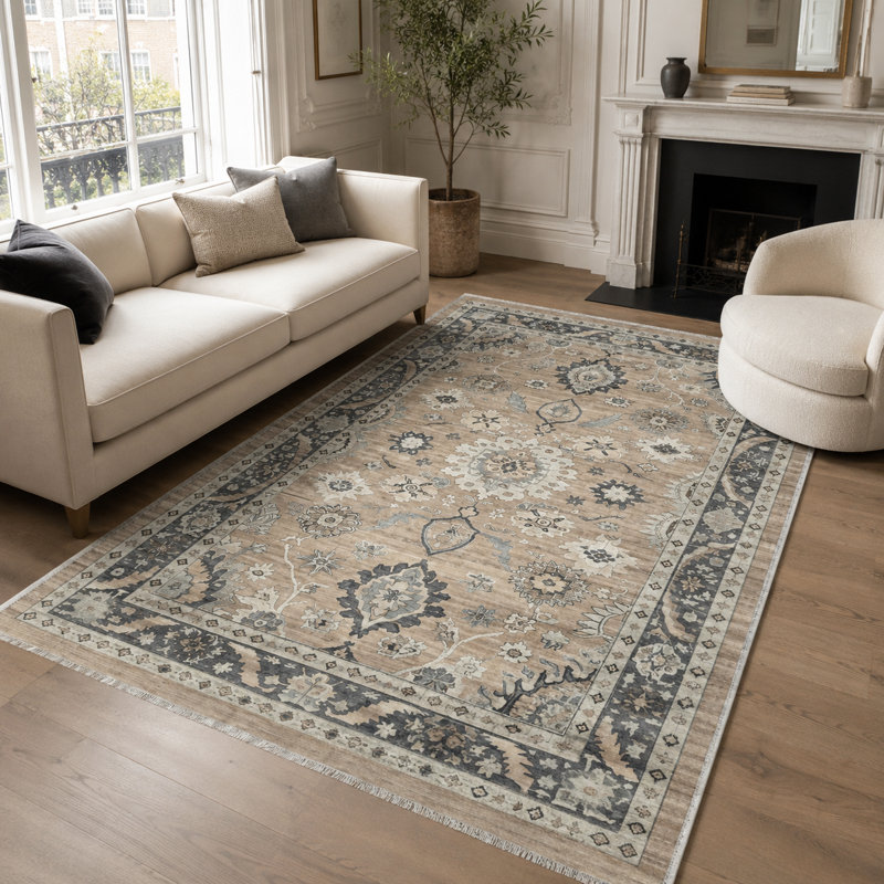 Vintage Look Cotton and Chenille Flatweave Area Rug, 60 x 100 cm
