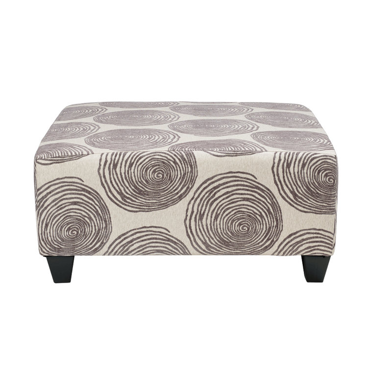 Upholstered Ottoman, Chocolate Polyester