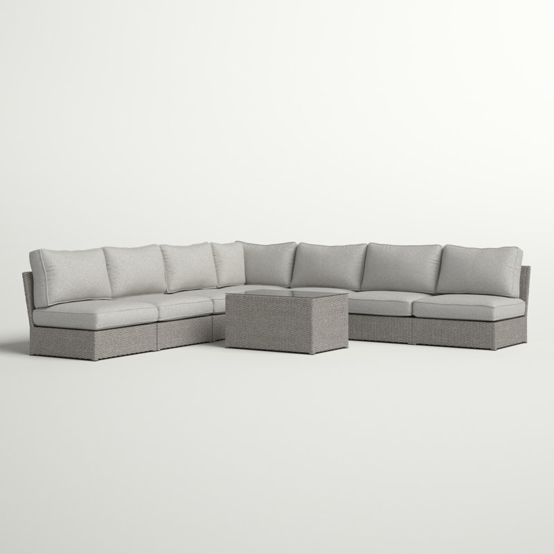 Almyra Wicker Fully Assembled 6 - Person Seating Group with Cushions