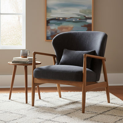 Fauteuil club en tissu Hunt, Inkwell