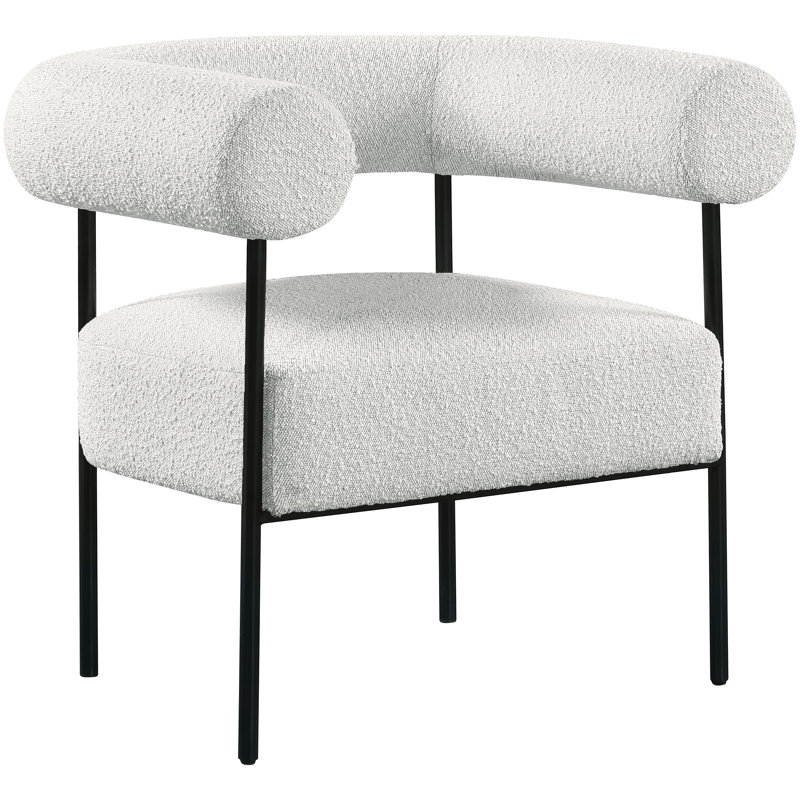 Fauteuil l 32 po Blake, Tissu crème bouclé