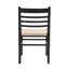 Chaise d'appoint moderne du milieu du siècle en bois massif, chaise de salle à manger à dossier échelle, avec assise tissée (ensemble de 2)-2031419241