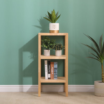 Étagère de salle de bain à 3 niveaux en bouleau, étagère étroite, support de rangement multifonctionnel, support d'angle, pour cuisine, salon, chambre à coucher, vestibule, armoire de salle de bain, armoire d'angle, armoire de salon, armoire de cha