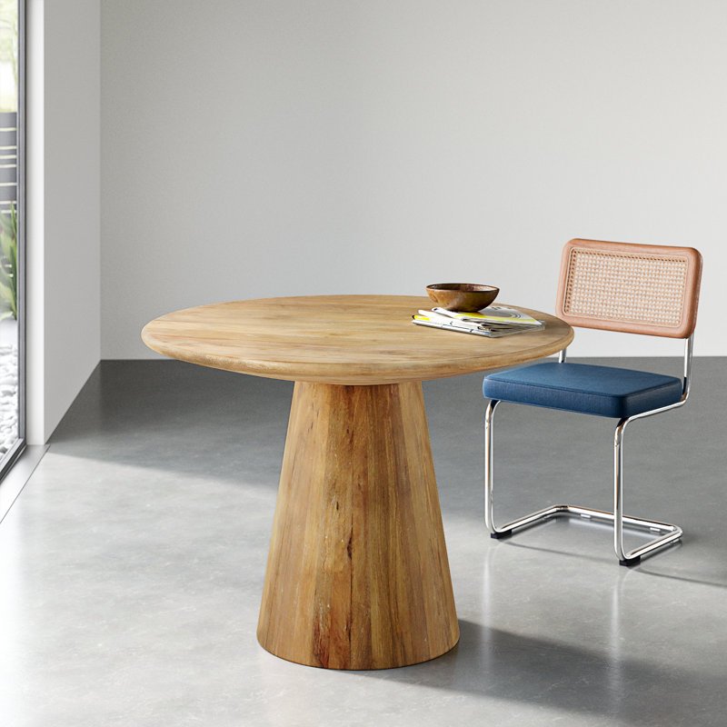 Aryhanna Mango Round Solid Wood Top with Solid Wood Base Dining Table