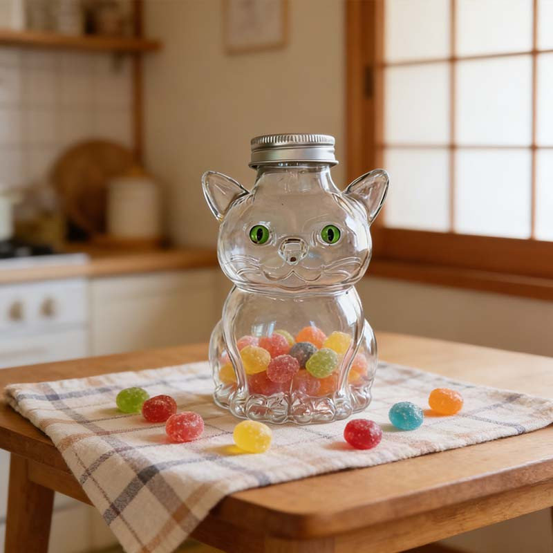 Mignonne bouteille d'eau en verre avec couvercle en métal