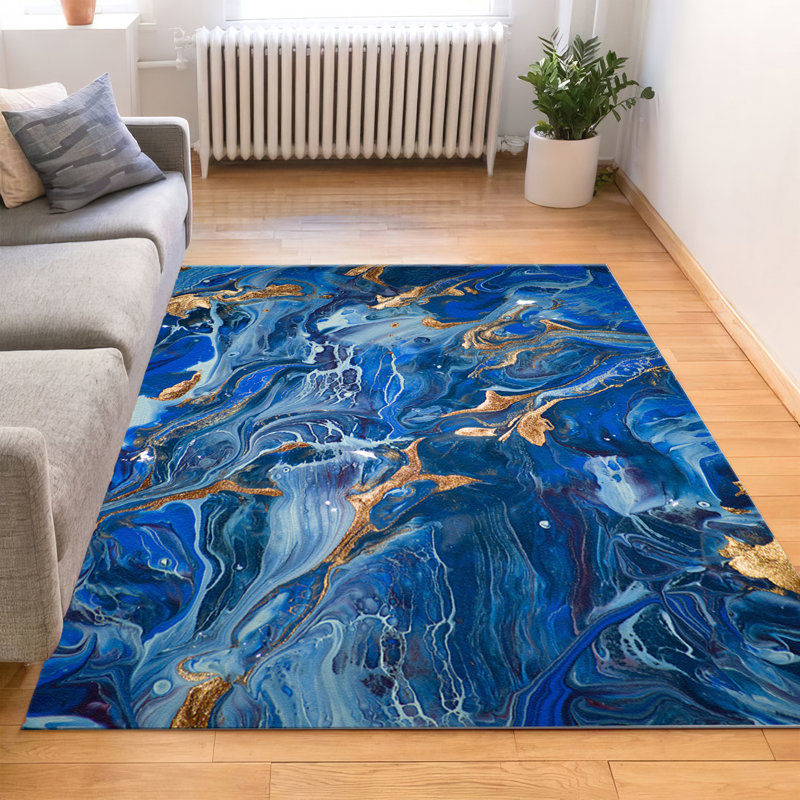 Soft and Versatile Printed Gobelin Fabric Rug Featuring an Elegant Symphony of Pastel Floral Patterns for a Chic and Comfortable Space
