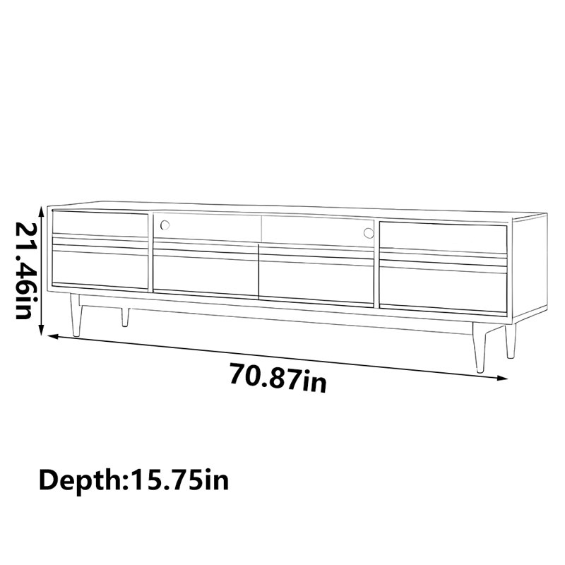 Meuble télé moderne et simple avec rangement classique, 70.87"