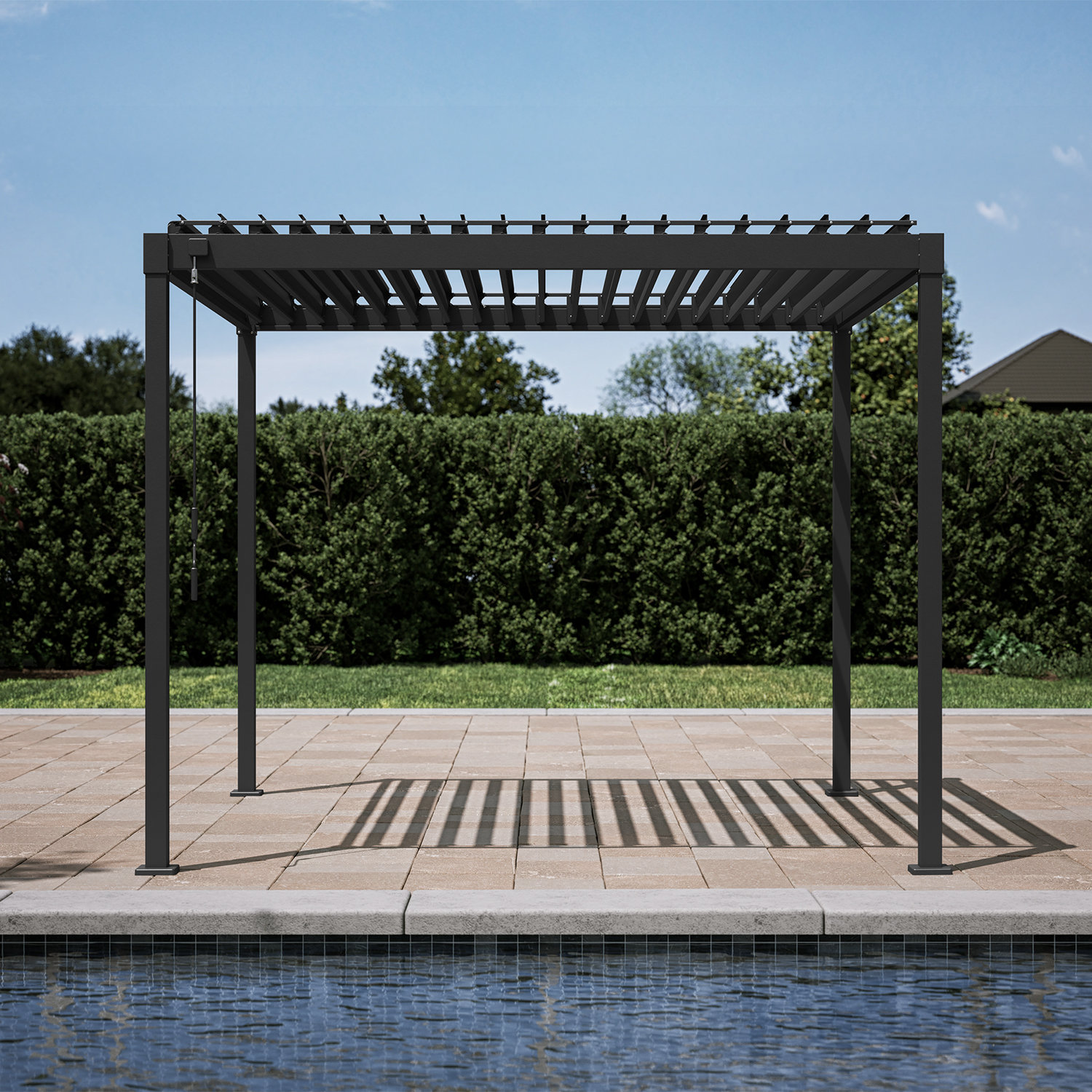 Mirador 80/88S Steel Frame Pergola with Adjustable Louvered Roof \u0026 Reviews  | Wayfair, image size:1500x1500