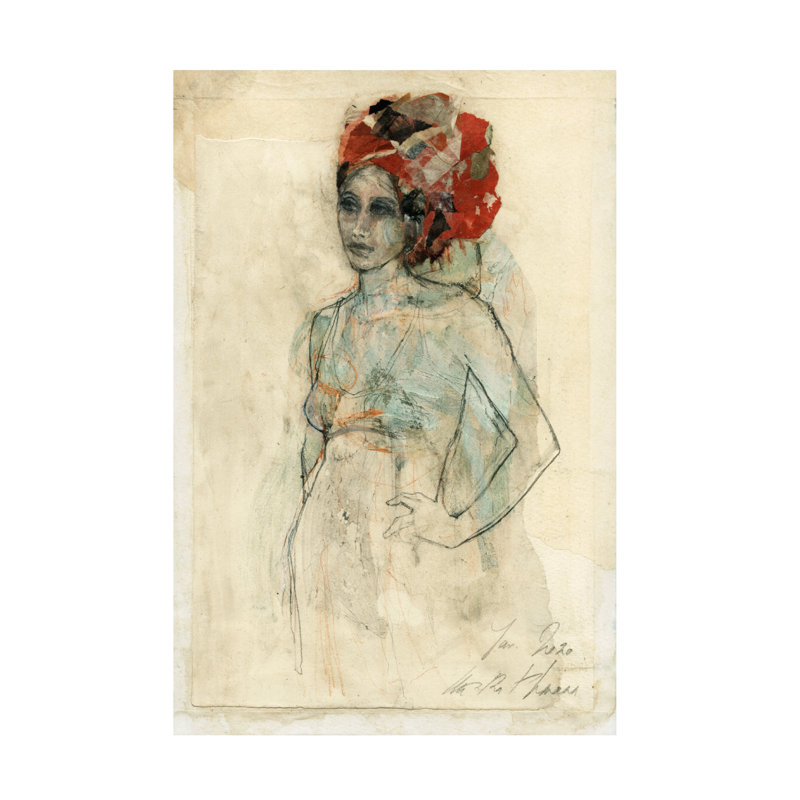 Œuvre de bolognaise à la bolognaise «Ute Rathmann An Ingres», H 47 po x l 30 po