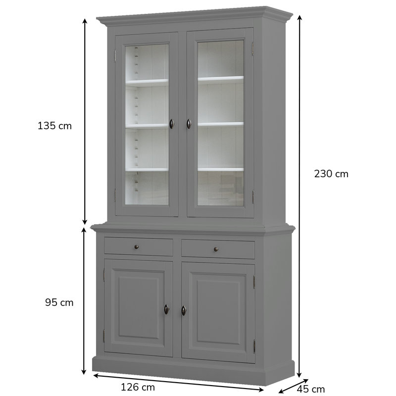 Ava-Kate Display Cabinet, Dusty Grey
