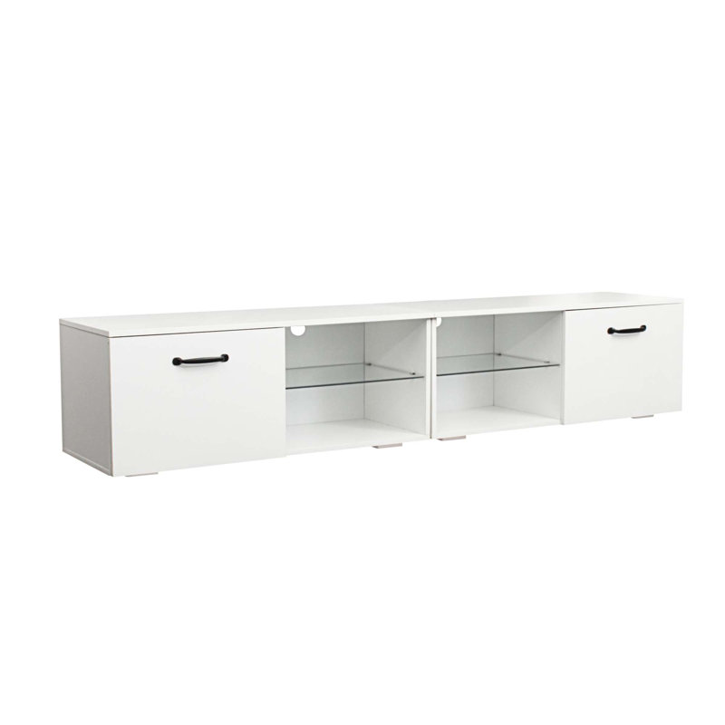 Crédence de rangement l 78,74 po Jasek, Blanc