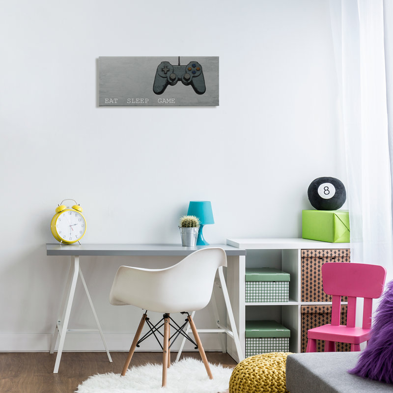 «Eat Sleep Game Hobby Canvas», conception par Kim Allen, H 10 po x l 24 po