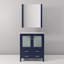 Meuble-lavabo bleu marine 30 po X P 18,25 po D, plateau en céramique blanche et Miroir-1460140105