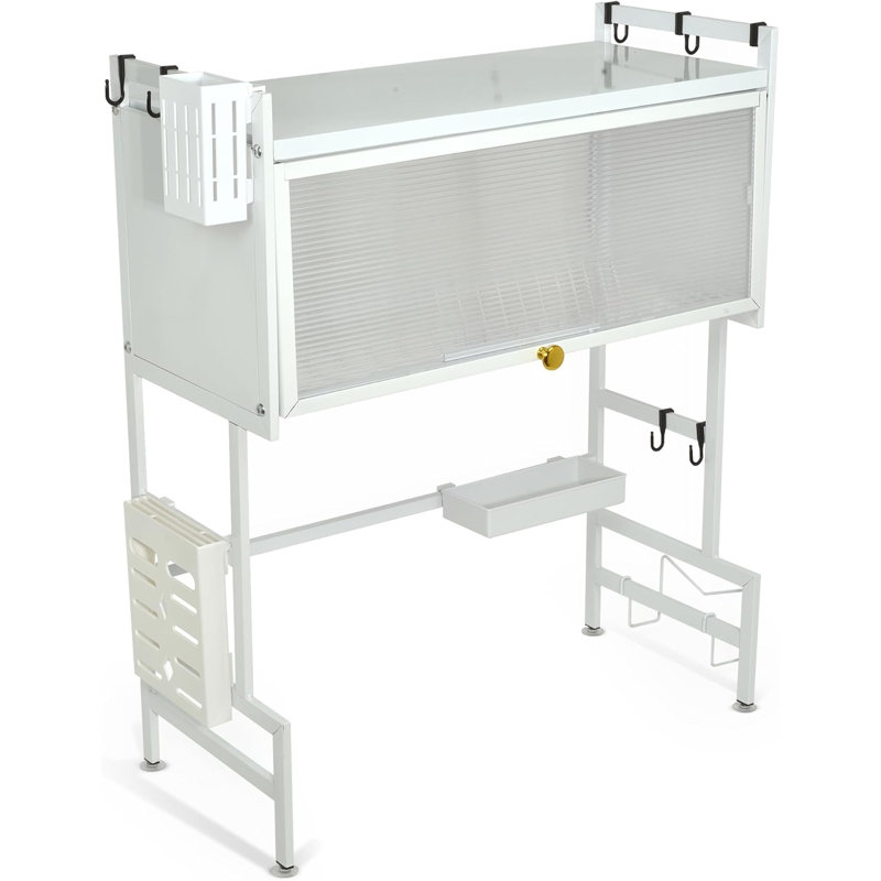 Adjustable Over The Sink Dish Rack, White