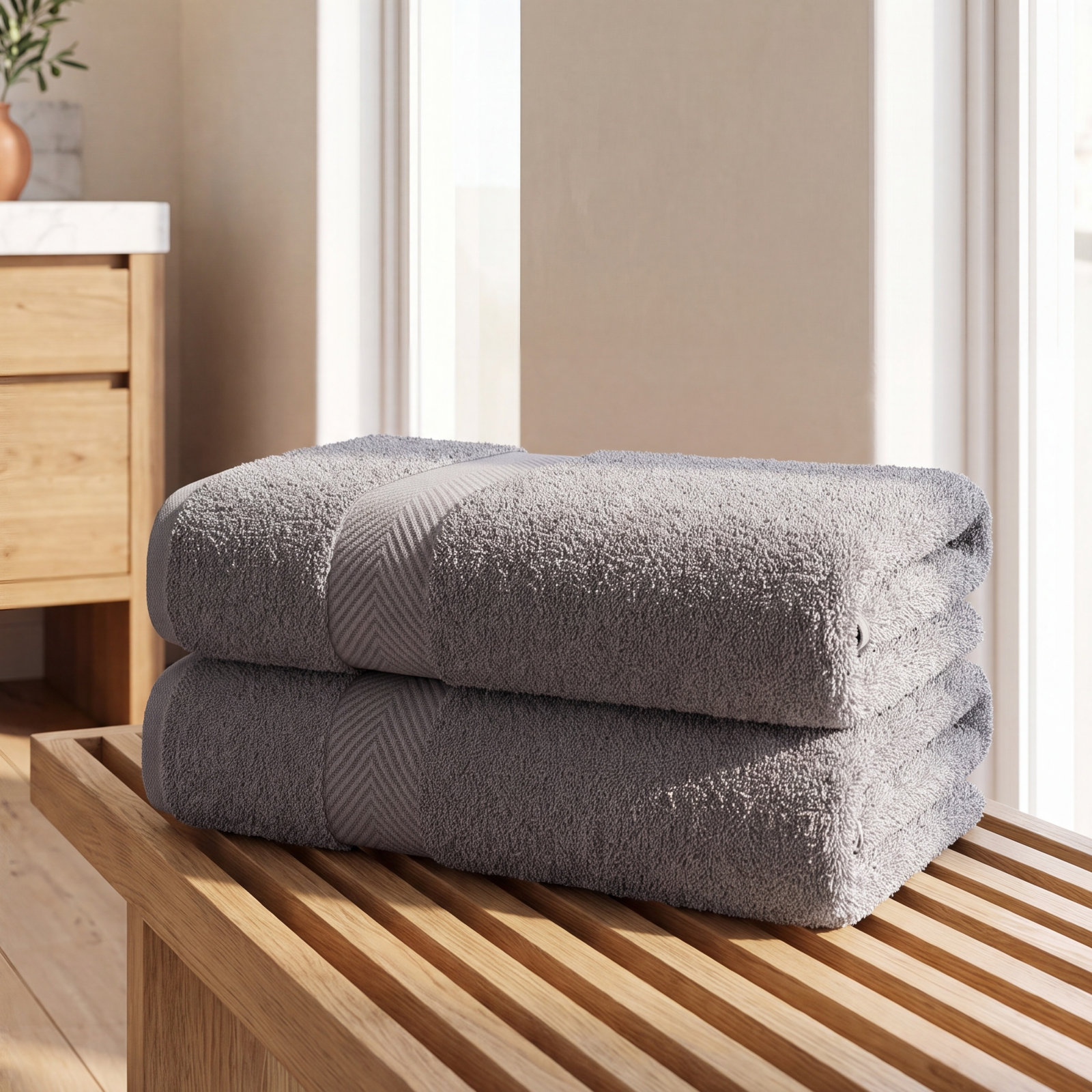 Hamachi Cotton Bath Sheet, Gray