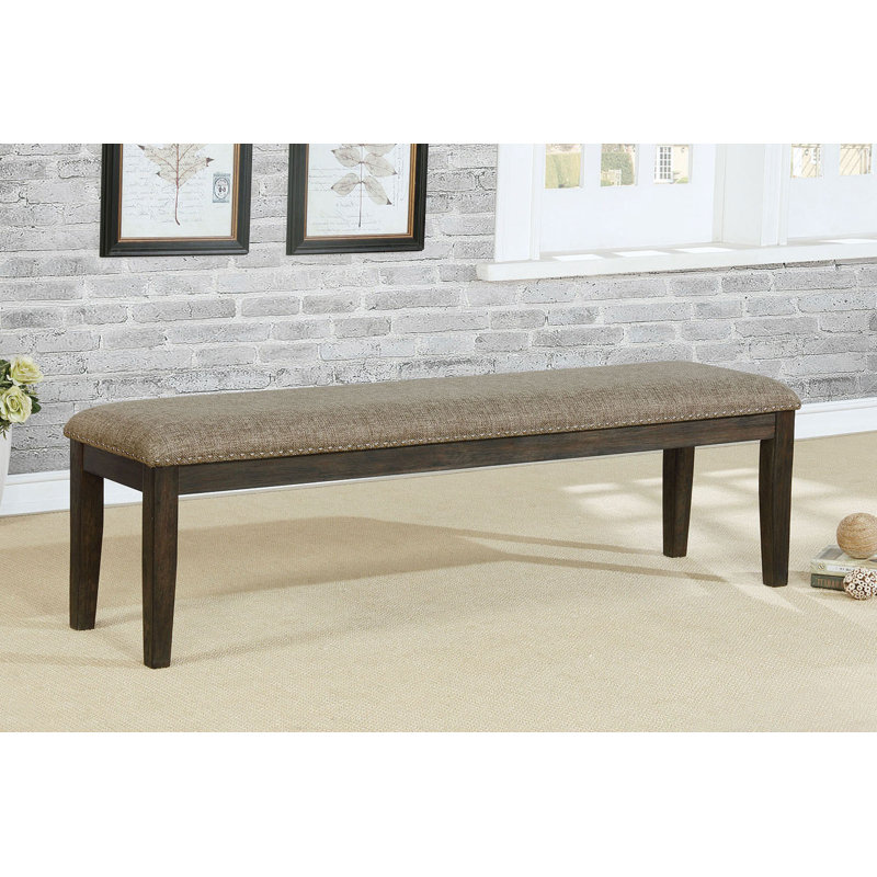 62.6" W Transitional Bench, Espresso/Warm Gray