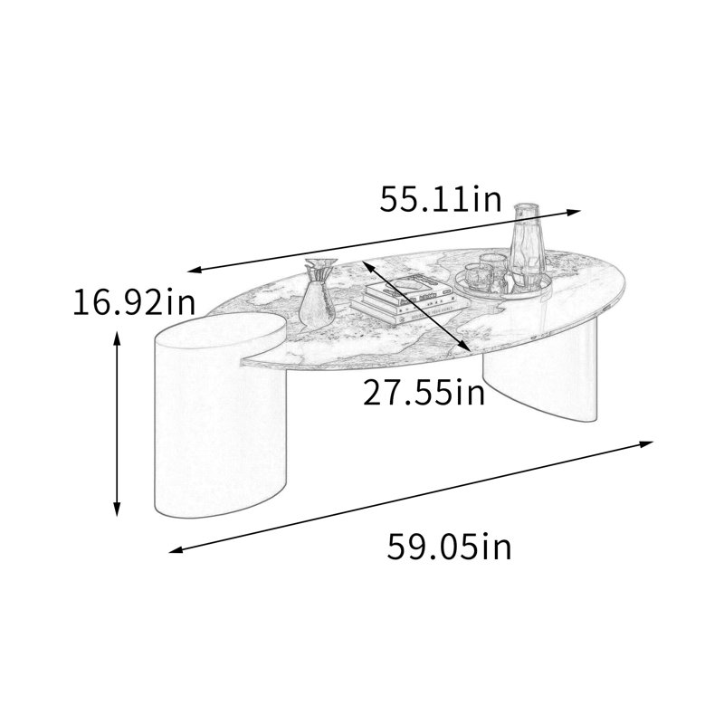 Harrod, 16.92" H x 59.05" L x 27.55" W, Slate , White/Taupe