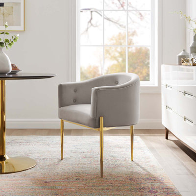 Fauteuil d'appoint performance en velours capitonné Savour